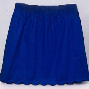 J.CREW Blue Scalloped Skirt/Sz8/NWOT